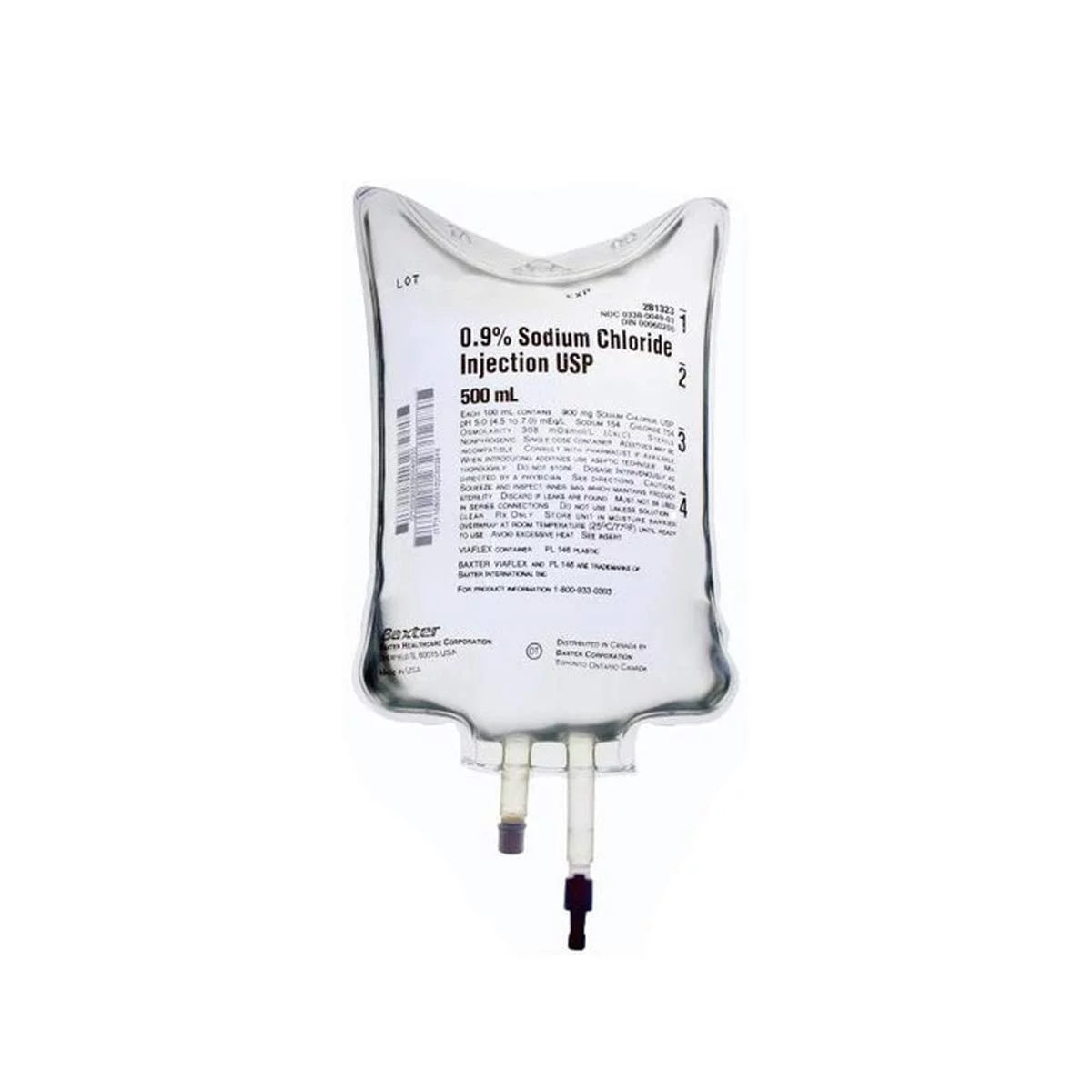 Baxter Normal Saline 0.9% Sodium Chloride Injection Solution USP IV/Bags