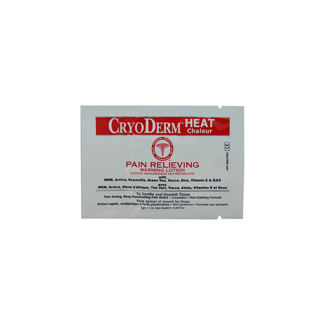 Cryoderm Pain Relieving Warming Lotion Packet