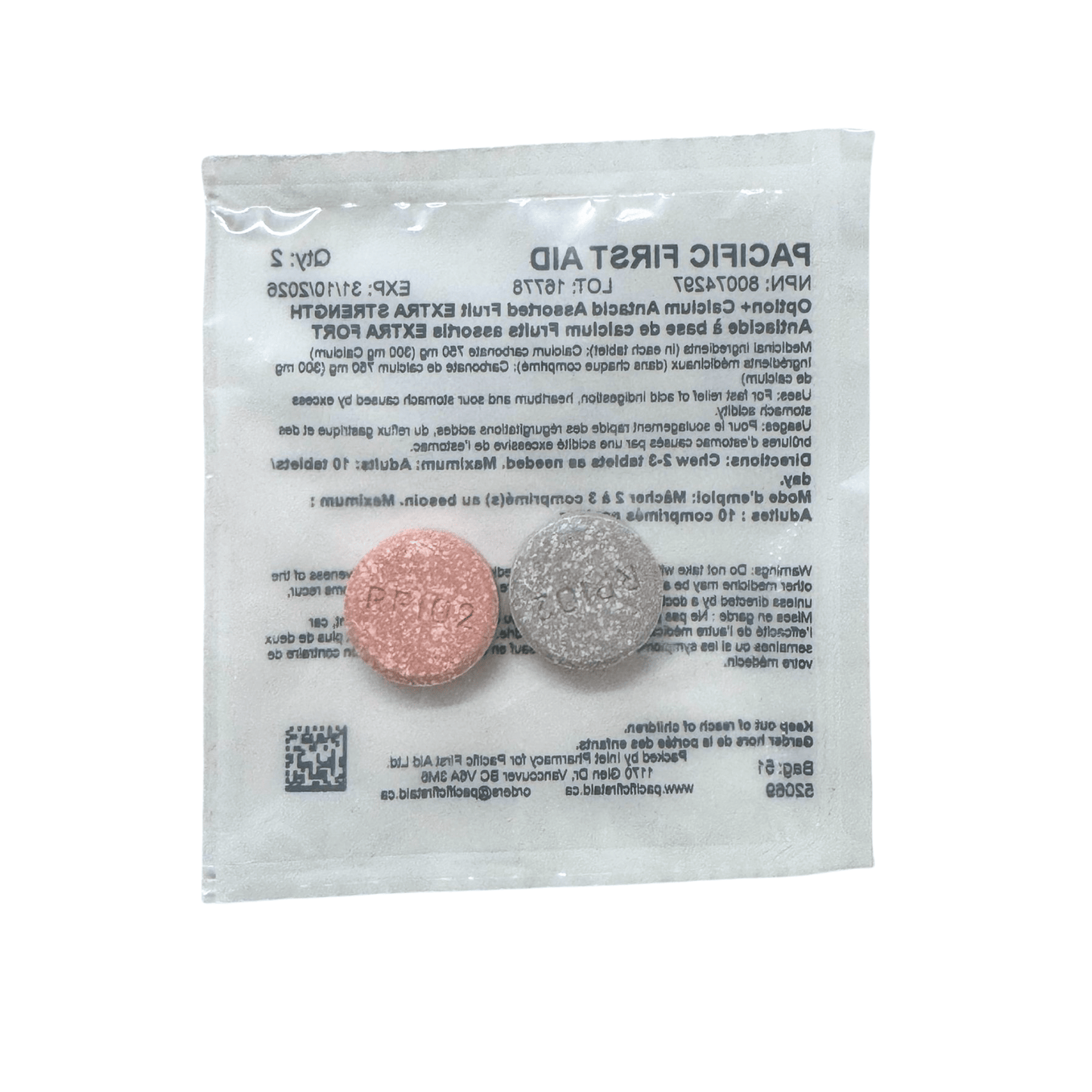 Calcium 750mg Extra Strength Antacid (Pack of 2 Tablets)