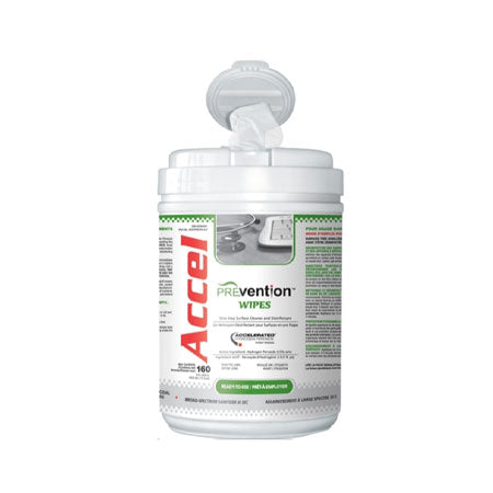 Accel PREVention Hard Surface Wipes, 10x10" (160wipes/canister)