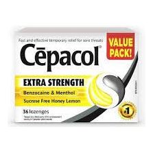 Cepacol Extra Strength Sugar Free Honey Lemon Lozenges