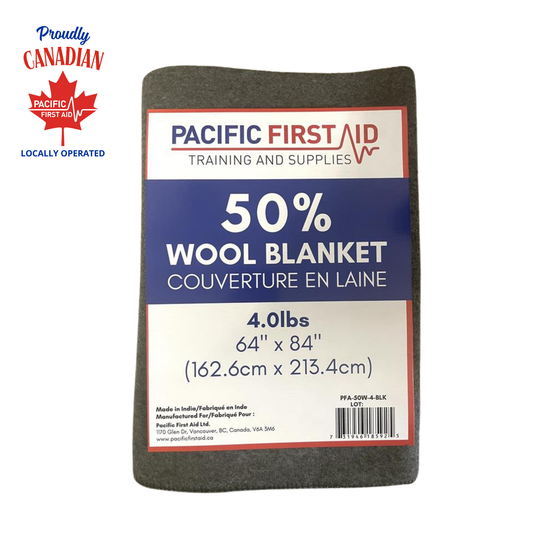 Emergency Grey Wool Blanket 50% Wool