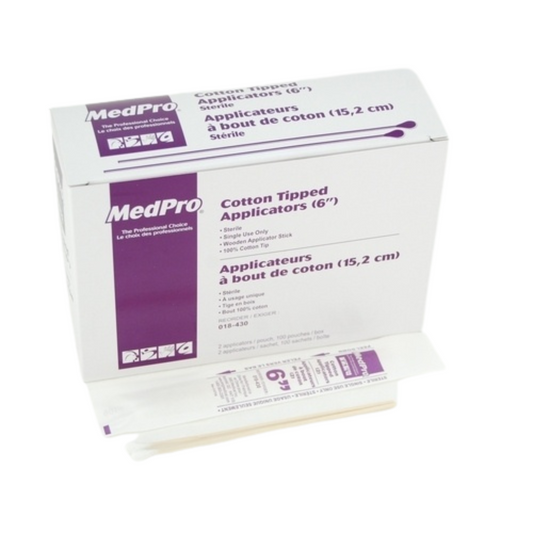 Cotton Tip Applicators 6" Sterile 2s (100/box)