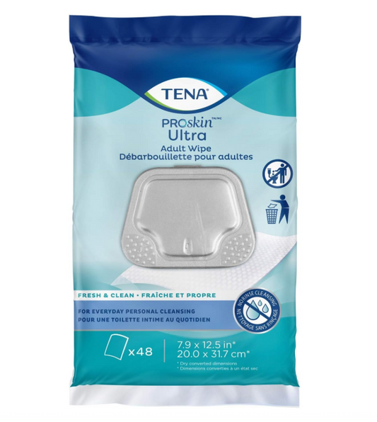 TENA PROskin Ultra Washcloth Adult Wipes 48 count