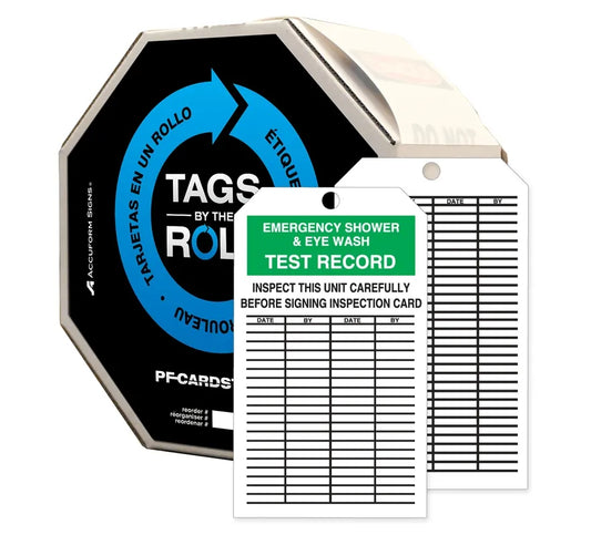 Emergency Shower & Eyewash Test Record Tags