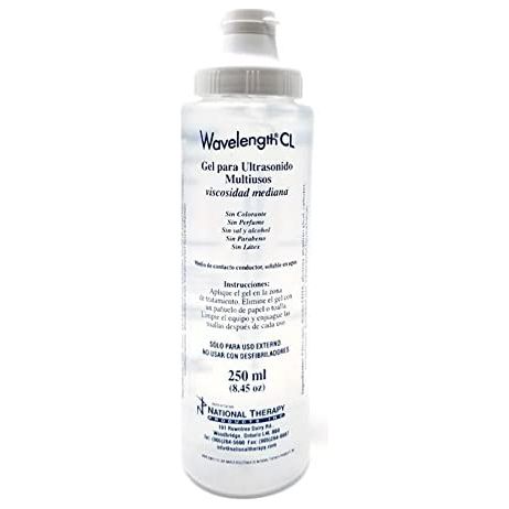 Wavelength 250ml Clear Ultrasound Gel Bottle